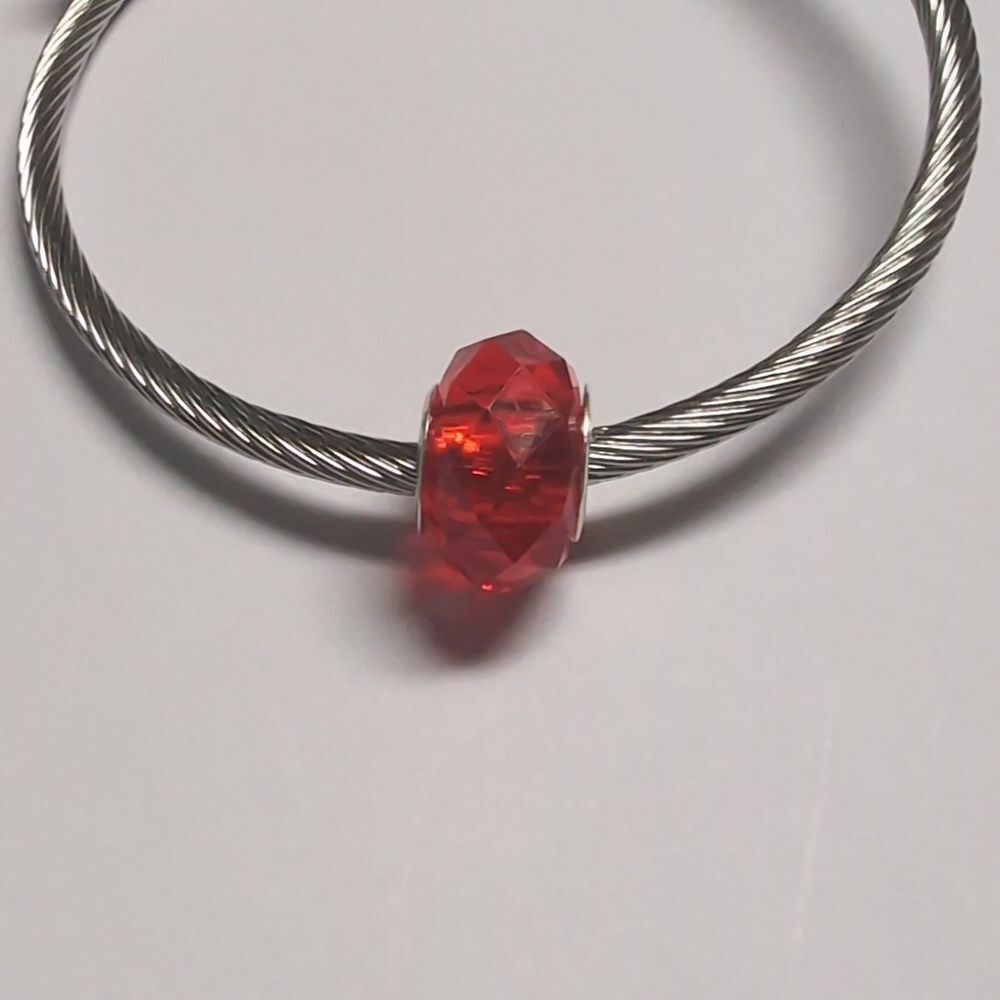 Red Facteded Charm for Pandora Style Bracelet